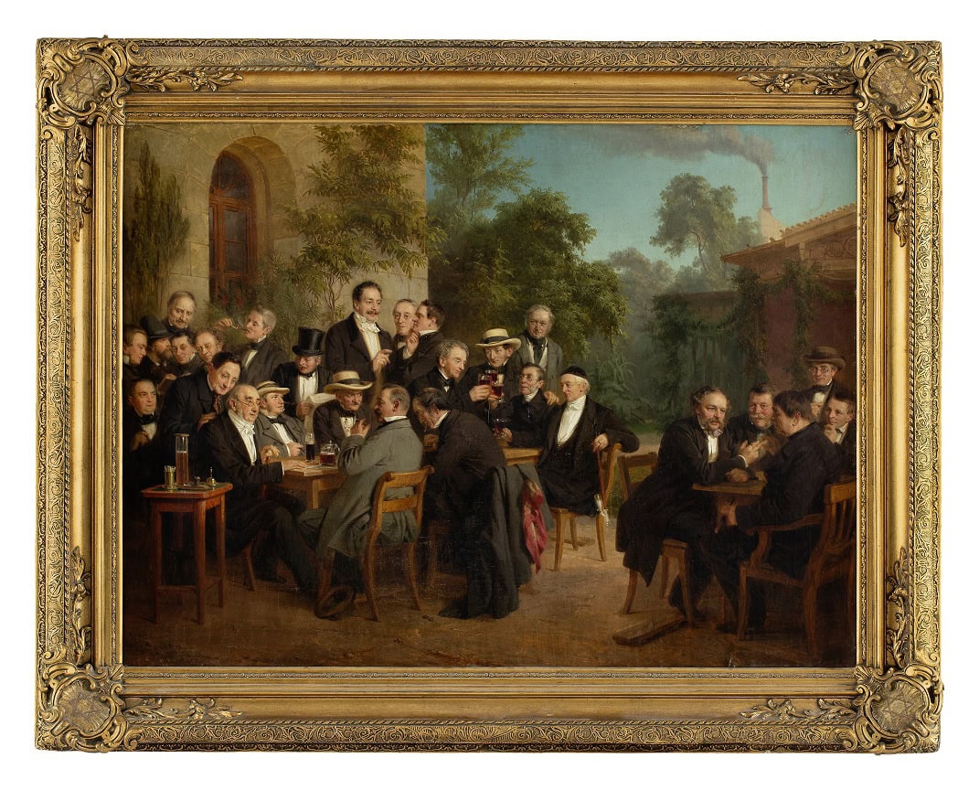 Freimaurer Herrengesellschaft im Park